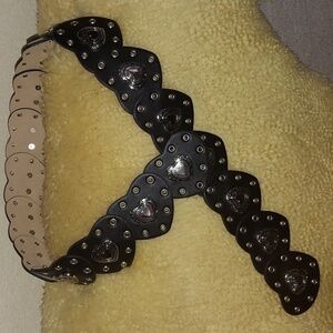 Black Heart Belt with Silver Accents
